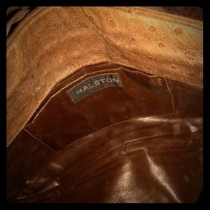 Halston Brown Leather Clutch
